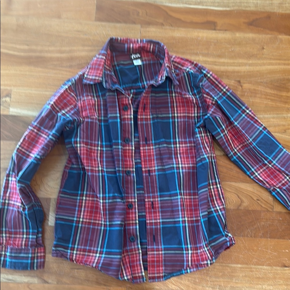 Tea Collection Plaid Kids Shirt - Red and Blue